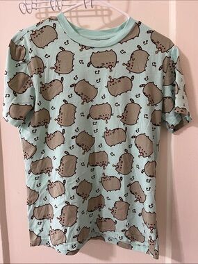 Pusheen Mint Green All-Over Graphic Tee